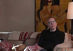 Muscle gay threesome and cumshot