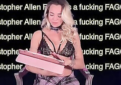 Goddess Uzi exposes Christopher Allen Foster aka bbfag4cum an exposure whore