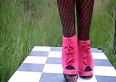 Pink Boots Over Cock