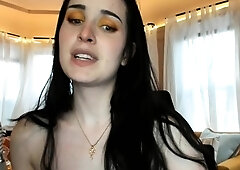 Hot brunette close up pussy masturbation on cam