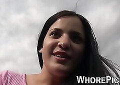 Picked up street lady makes client cum after doggystyle