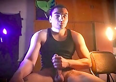 Sexy number one shows off his massive manhood while getting off solo