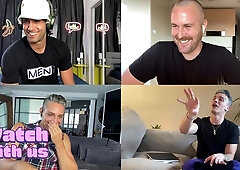 Diego Sans and Luis Rubi hosting a watch-along party