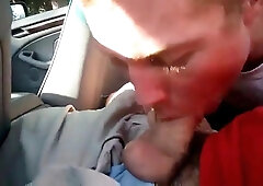 Sucking my buddy's big cock in the car125