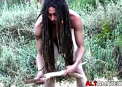 Watch naked Jack Holden out in nature jacking off in wild outdoors