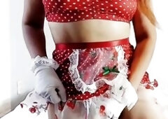 Eat me. Lovely large butt with strawberry dress