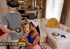 Brazzers - Kira Noir uses a hand job to distract her bf before hardcore his friend victor