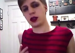 Twink Crossdresser Cums Hard