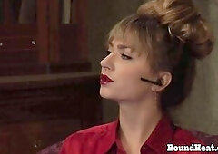 Breasty Lesbo Slaves Touching And Fingering With Nasty Voyeur Madame