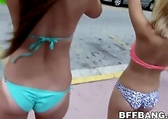 Babes Daisy Summers and two others give my car a wash before bj