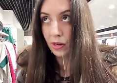 I came on girl’s face in locker room and that babe went for a walk with cum on her face in shopping center Cumwalk