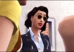 Futa on futa action in The Sims 4