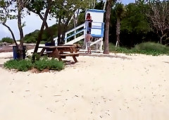 Lifeguard jock goes down on dick