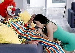 Beautiful MILF Alana Cruise hired a clown for a party and she is pissed when he shows up late! All the guests are gone, and the guy does not even have