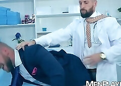 Doctor Nick North checks in Malek Tobias butthole with his fingers and nice dick