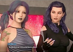 Hot brunette with a curvy big ass in a steamy visual novel