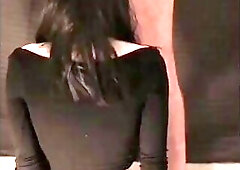 Bound little sissy in facefucking training