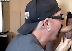 Gloryhole amateur mature gay facial jizzed after BJ