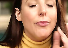 Angela White Frolicking Braless in Public