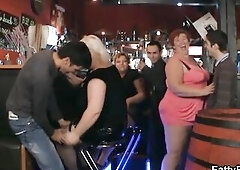 Biggest breasts big beautiful woman have joy in the bar