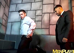 Nasty guy Luciano rides the sling and banged in a missionary by Viktor Rom