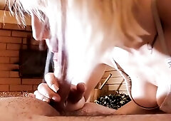 Carnal oral sex in a sauna