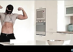 Muscle gay rimjob with cumshot