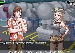 Harem porn game with joystick action and big boobs