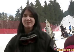 Amateur Chick Fucking In The Snow