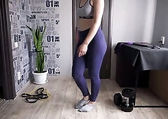 Fit mother I'd like to fuck Teases VPL In Tights