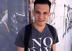 Straight latino shows his cock in public and fucked raw
