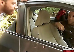 Damien Michaels has his ass fucked with a vibrating dildo while Jessie sucks him off