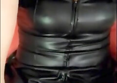 Playing in my new PVC dress 3