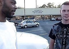 Hung black guy easily picks up a horny white babe