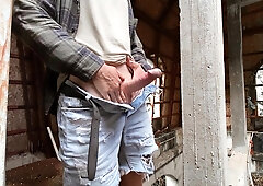 Stellar Boy Masturbates Off A Monstrous Pipe In The Factory