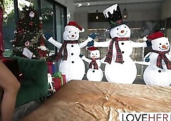 Kinky Santa Cuties Venus Valencia And Gizelle Blanco Lick Every Other