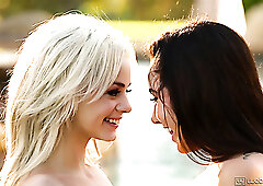 Palatable sexy lesbians Karlee Grey and Elsa Jean love oral petting a lot