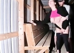 Wife Banged Outside and HARD Missionary Sex