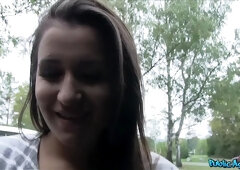 Public agent - adorable and innocent teen brunette gets screwed in a car