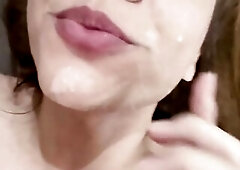 I Had a Great Jerk-Off Session and Came Right into My Own Throat – I Love Swallowing Cum