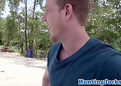 Hunky Beachguy Analized N Jizzed On The Beach