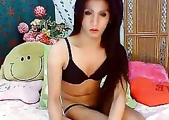 Cute Tranny Jerking her Hard Dick