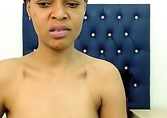 Big-Titted Light-Skinned South African Ebony on Webcam