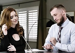 Jock hungry secratary Nala Brooks is sexy for her boss and wont stop her seduction until that guy is pounding her hairless snatch