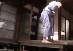 Stacked Asian wife has an older man taking care of her needs