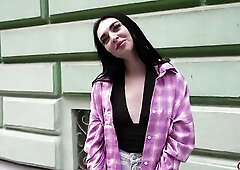 GERMAN SCOUT - Multiple Climax for slender Teen Adelina Jameson by Pick Up Casting Bang