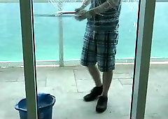 Aroused guy Josh pulling his stiff gay jizzster in front of cam