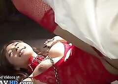 Japanese young girl dominated in stockings