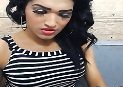 Kinky Shemale Cums Hard Masturbation