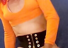 Sandy cums riding a bbc